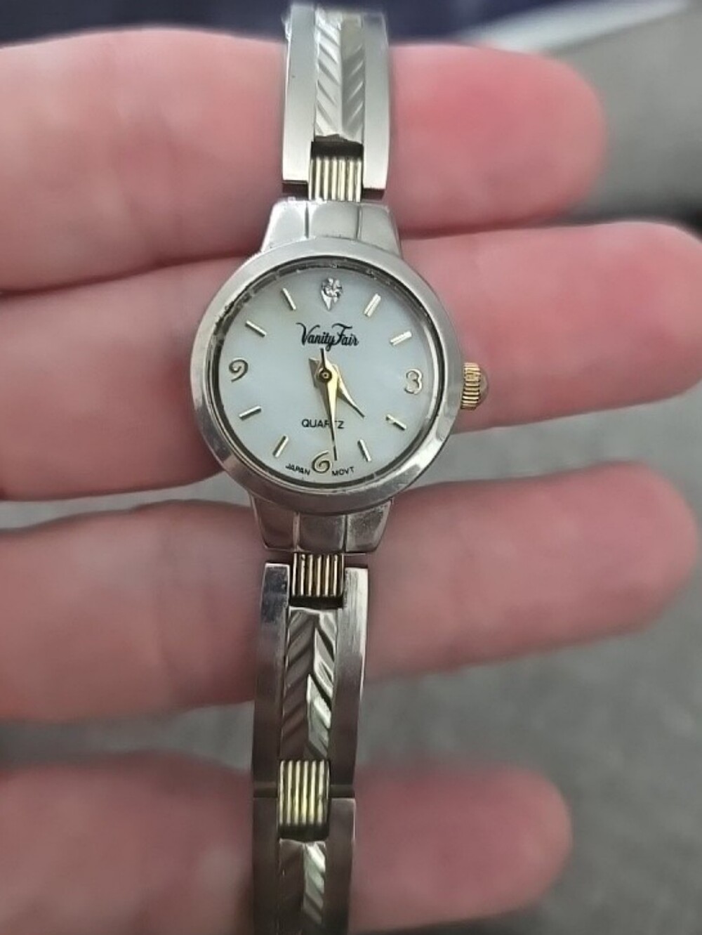 Vanity Fair Watch Women Gold & Silver Tone Chevron Link